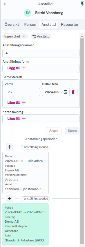 Anställd, Anställningsperiod