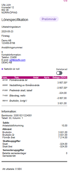Bruttolön nedsättning särredovisning