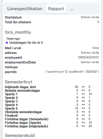 Förfallna dagar detalj