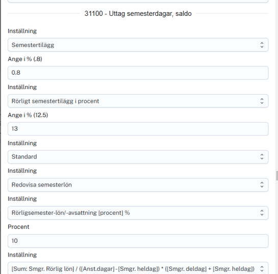 Inställning sammalöneregeln intjänande