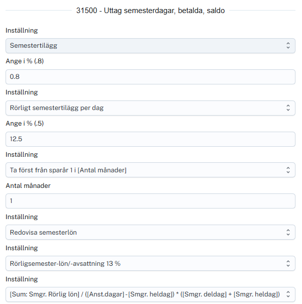 Inställning sammalöneregeln semesterår