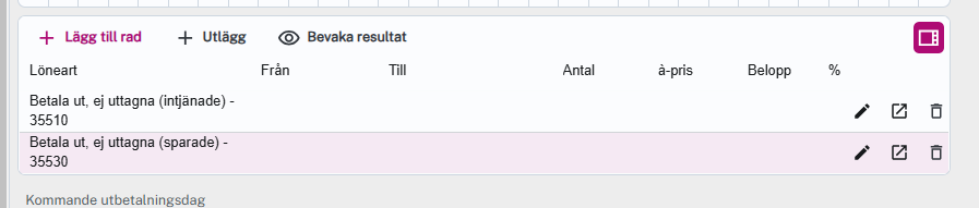 Kontant reglering förfallna in