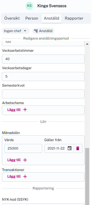 Tillägg till transaktioner 